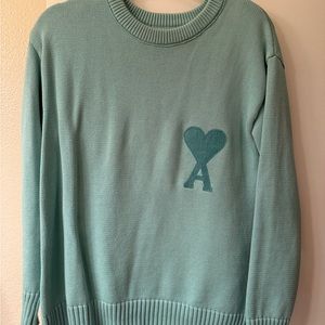 Mint Green Sweater with Heart Logo